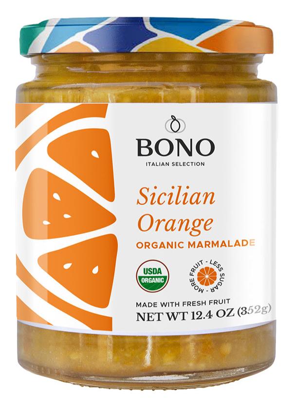 BONO Organic Sicilian Orange Marmalade, 12.4 oz