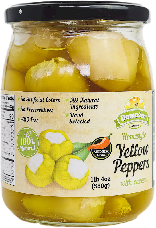 Yellow Peppers Stuffed with Cheese (Domasen) 580g