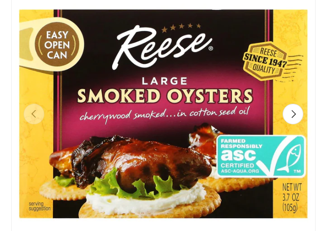 Large Smoked Oysters (Reese) 3.7 oz