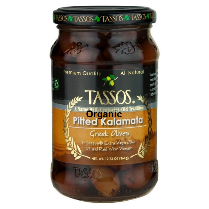 Organic Pitted Kalamata Olives (Tassos) 12.35 oz