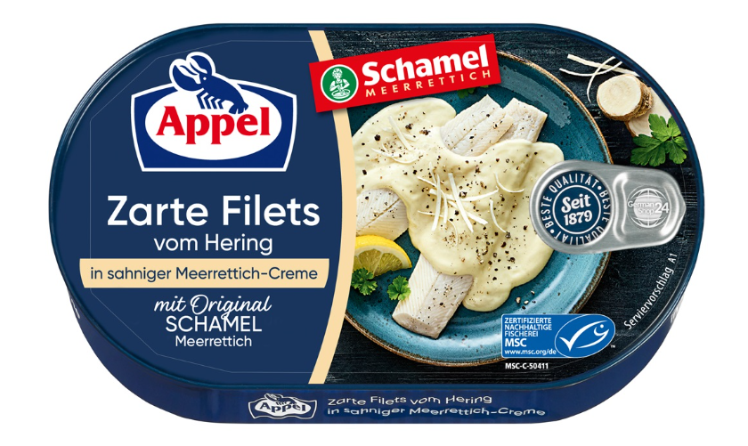 Herring Fillets in Sahne-Meerrettich-Creme (Appel) 200g