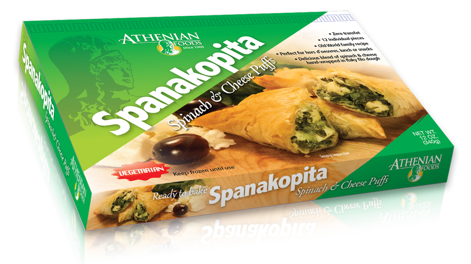 Spanakopita - Spinach and Cheese Puffs (Athenian Foods) 12 oz