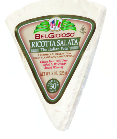Ricotta Salata Cheese (Belgioioso) 8 oz wedge