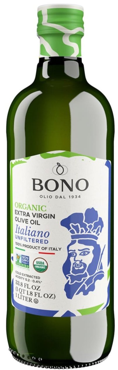 BONO Organic Extra Virgin Olive Oil, 1 L Glass