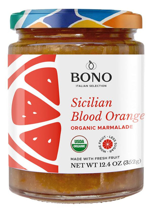 BONO Organic Sicilian Blood Orange Marmalade, 12.4 oz