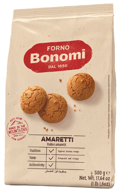 Amaretti Italian Cookies (Bonomi) 500g Bag