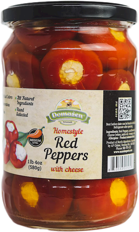Red Peppers Stuffed with Cheese (Domasen) 580g
