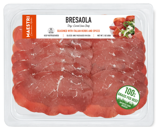Bresaola, Dry-Cured Lean Beef - Pre-Sliced (Maestri) 3 oz