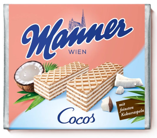 Coconut Cream Filled Wafers, Cocos (Manner) 75g