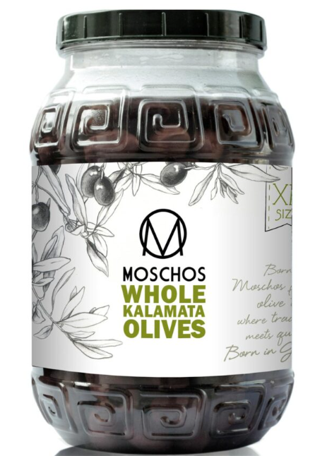 Greek Kalamata Black Olives (Moschos) 2 kg (4.4 lb)