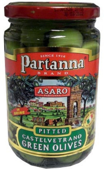 Partanna Pitted Castelvetrano Green Olives, 280g (9.9 oz) Jar