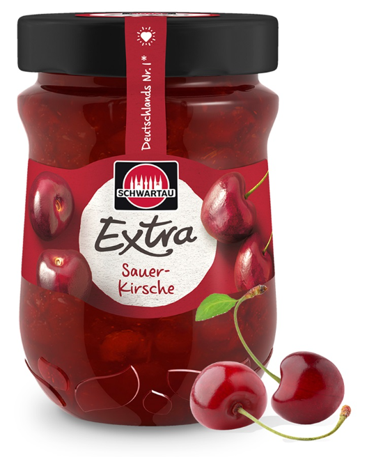 Sour Cherry Jam, Extra Sauerkirsche (Schwartau) 12 oz (340g)