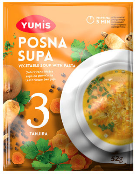 Posna Supa, Vegetable Soup with Pasta (Yumis) 52g
