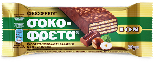Chocofreta - Milk Chocolate Wafers With HAZELNUTS, 38g