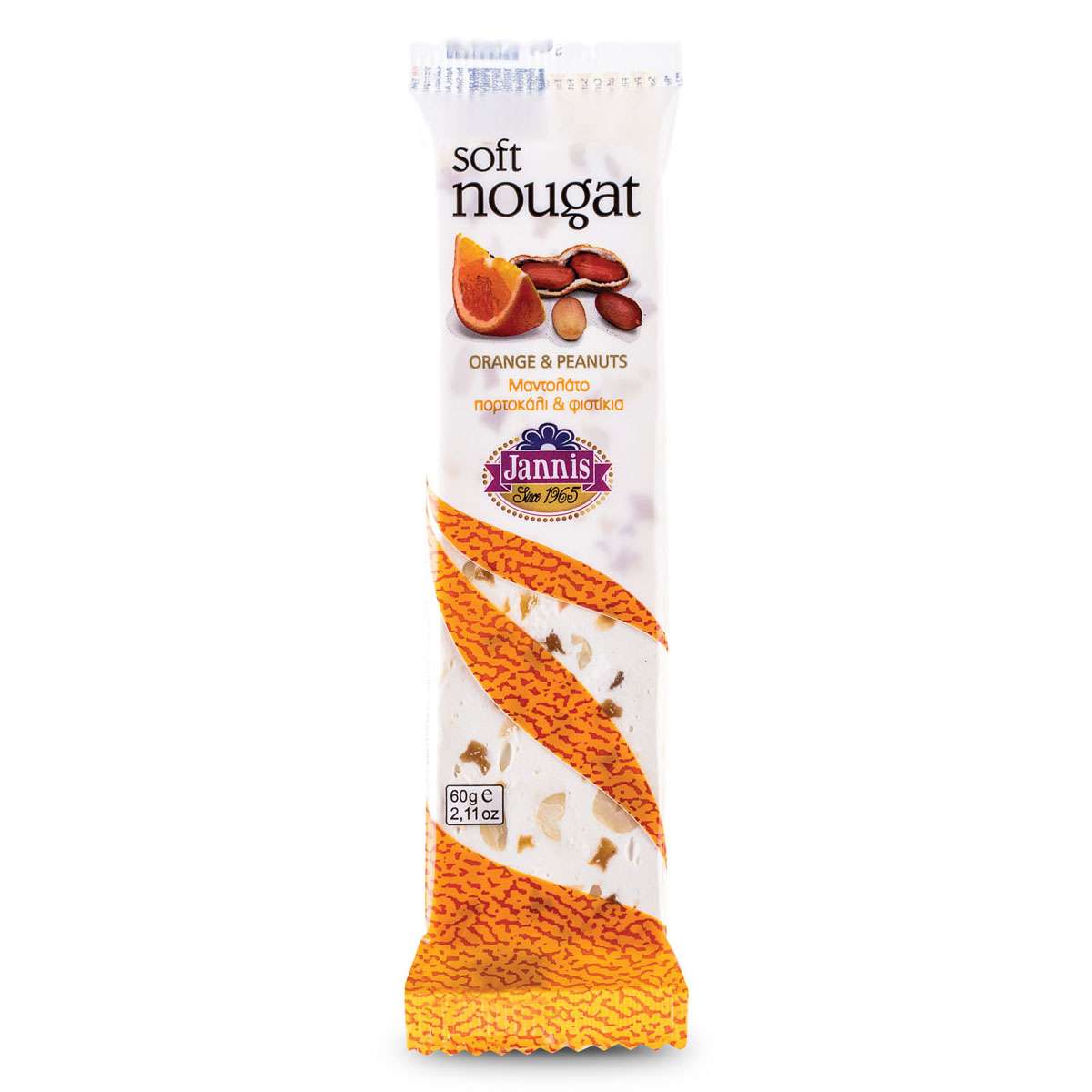 Nougat with Orange & Peanuts Bar - Mantolato (Jannis) 60g