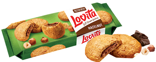 Lovita Filled Cookies, Hazelnut (Roshen) 127g