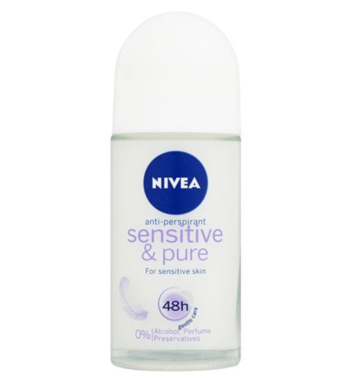 Nivea PURE and Sensitive Roll-On Deodorant, 50ml