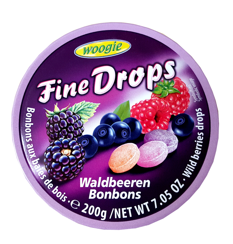 Fine Drops Forest Berries Candies (Woogie) 200g Tin